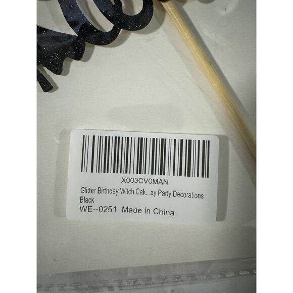 NWT Birthday Witch Halloween Glitter Cake Topper Decoration - Picture 2 of 3